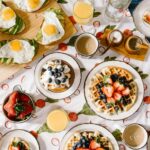 round white ceramic plate filled with waffle